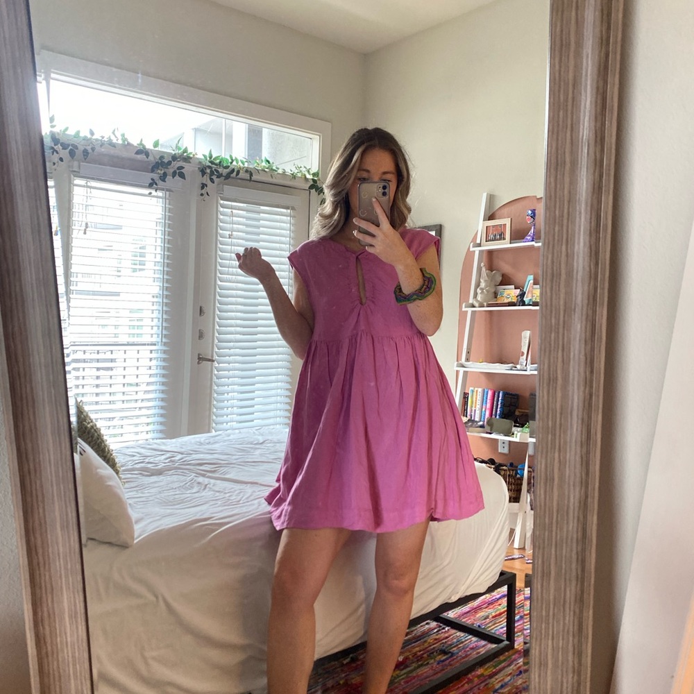 Free people purple / pink baby doll dress